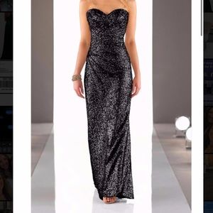 Brand New Sorella Vita Strapless Sequins Gown. Size 10. Color: Onyx.